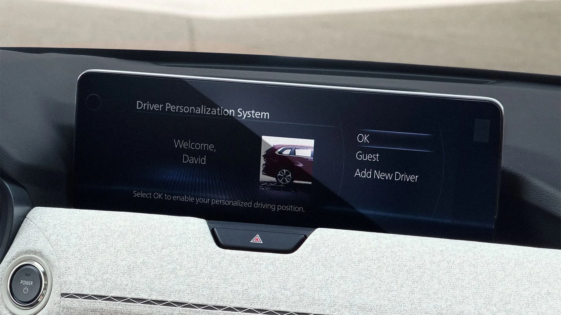 Mazda CX-60 — displayul central afișând sistemul de personalizare a șoferului